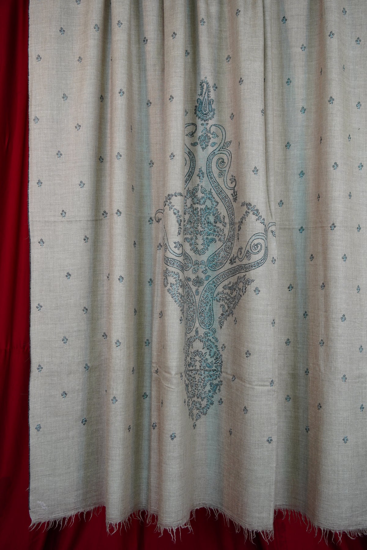natural XL GI butis embroidery pashmina shawl 0335