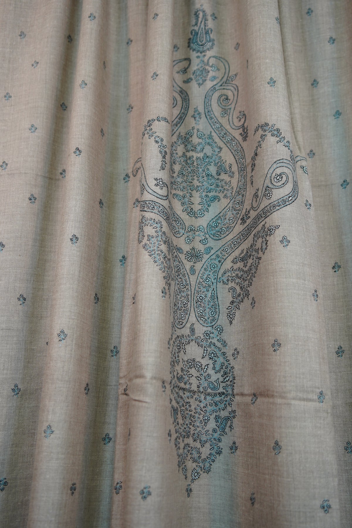 natural XL GI butis embroidery pashmina shawl 0335