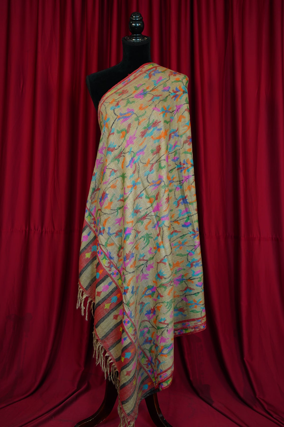 multi-coloured kani jamma shawl 0339
