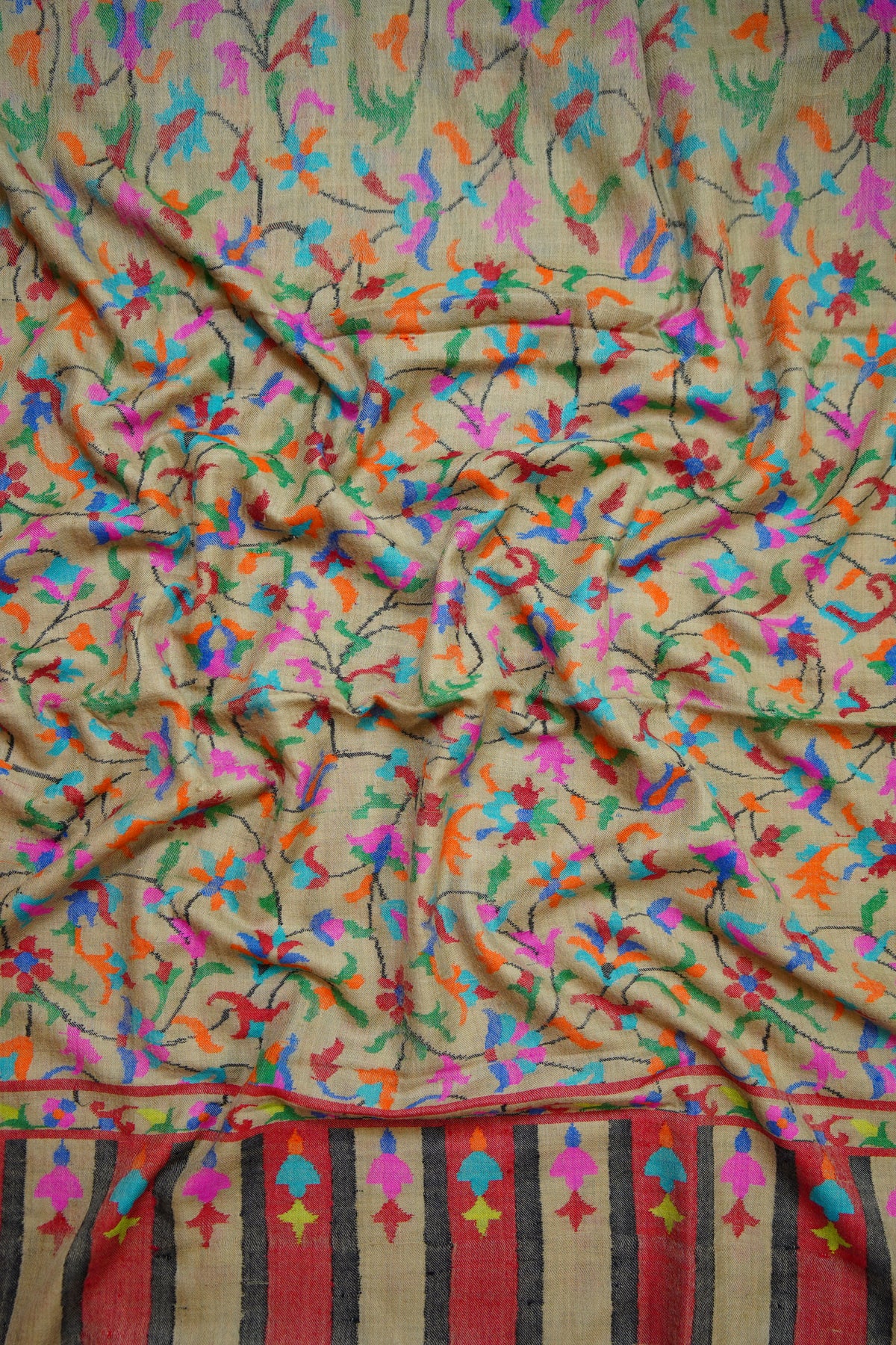 multi-coloured kani jamma shawl 0339