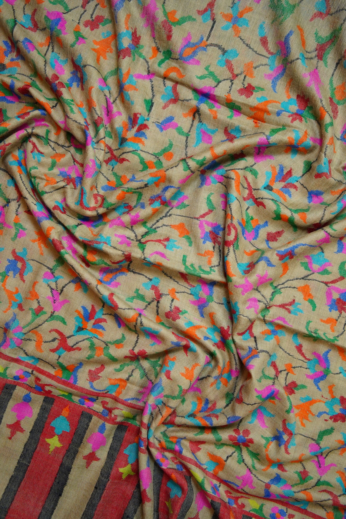 multi-coloured kani jamma shawl 0339