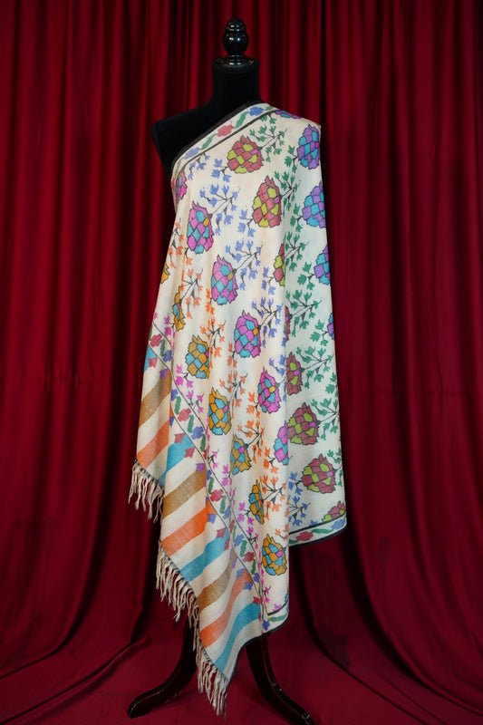 creamy white kani jamma shawl 0341