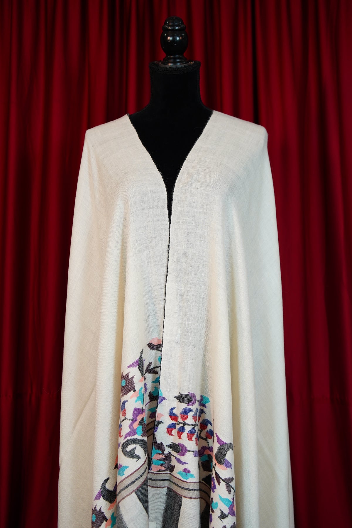pure white GI kani paldaar pashmina shawl 0343