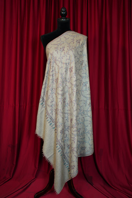 natural GI jaali embroidery pashmina shawl 0344