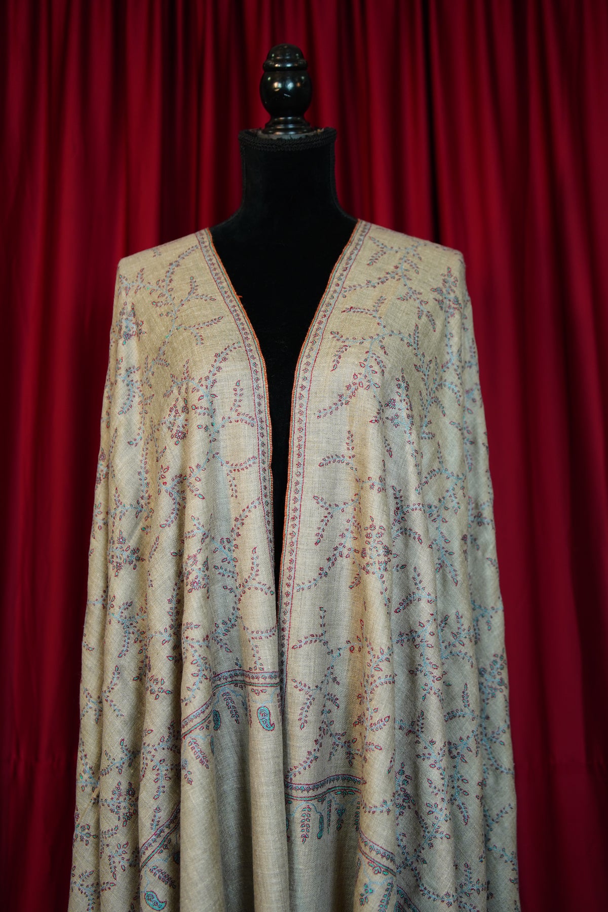 natural GI jaali embroidery pashmina shawl 0344