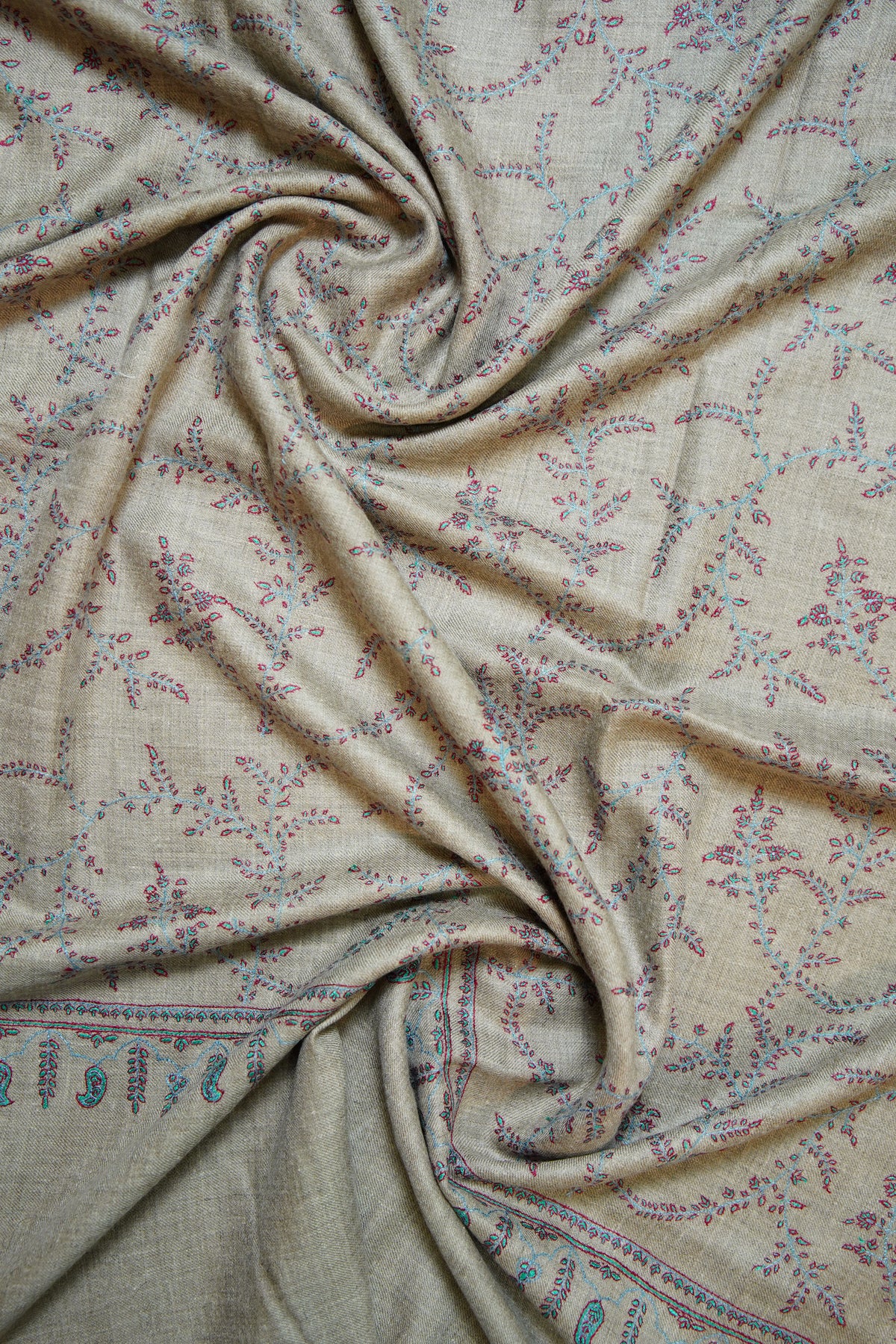 natural GI jaali embroidery pashmina shawl 0344