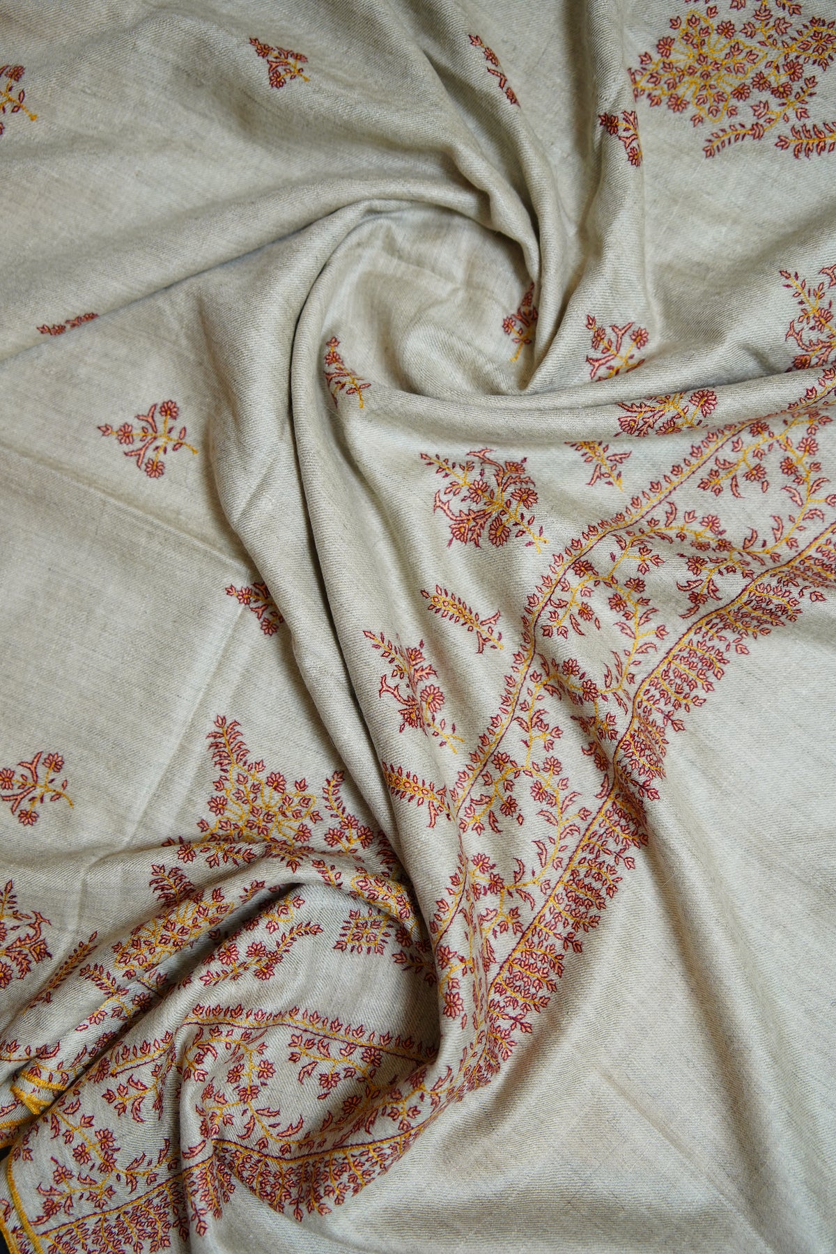 natural GI butis embroidery pashmina shawl 0347
