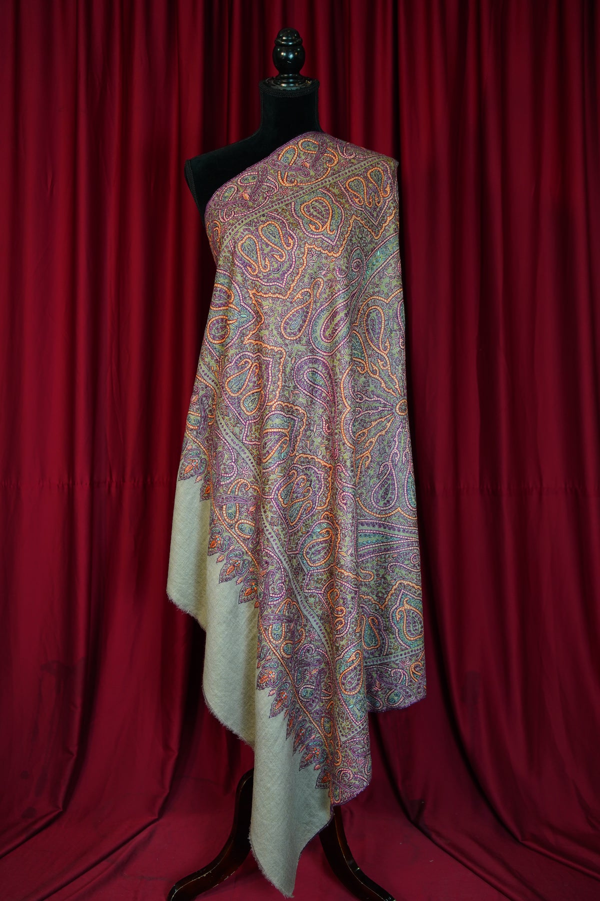 natural GI jamma embroidery pashmina shawl 0350