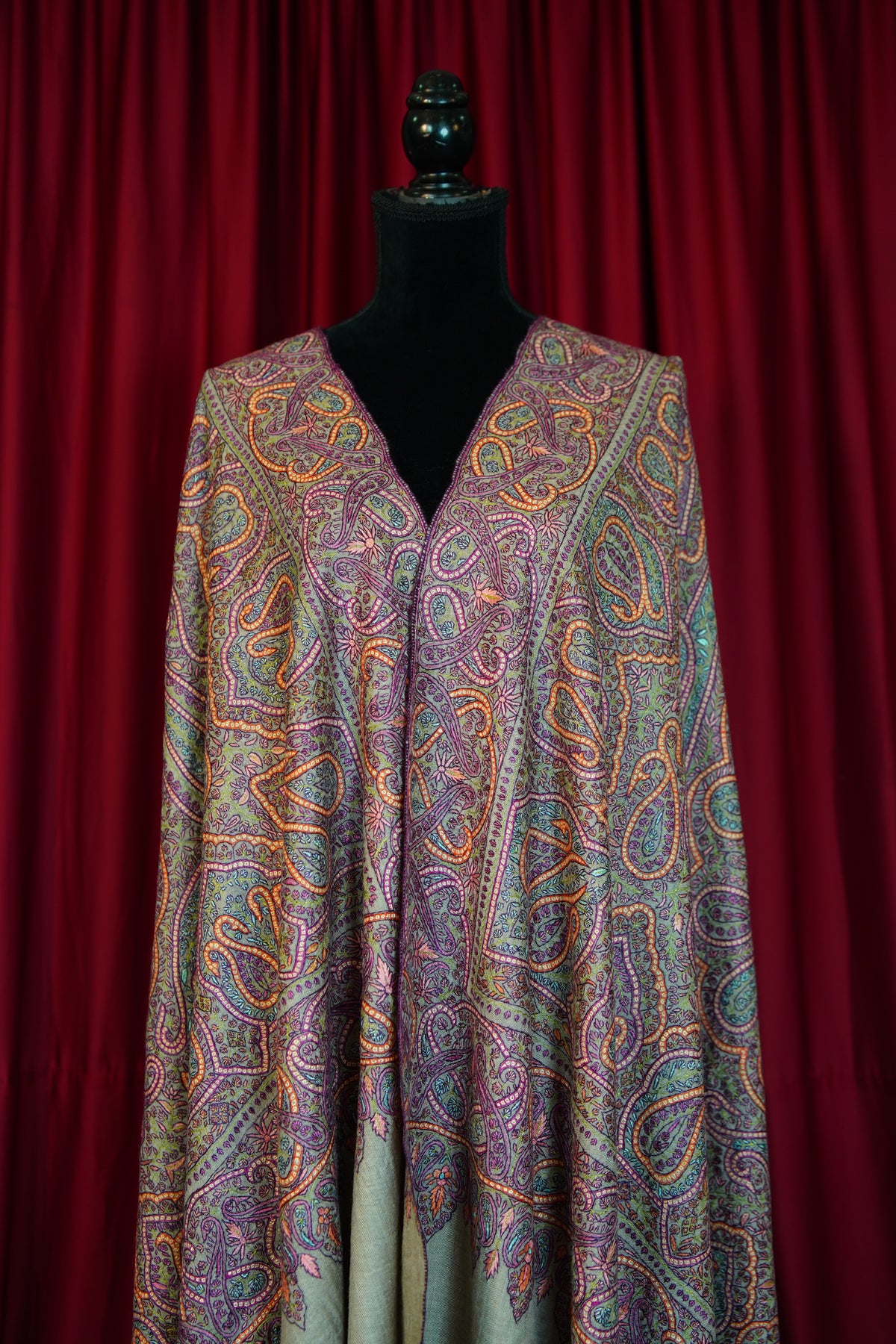 natural GI jamma embroidery pashmina shawl 0350