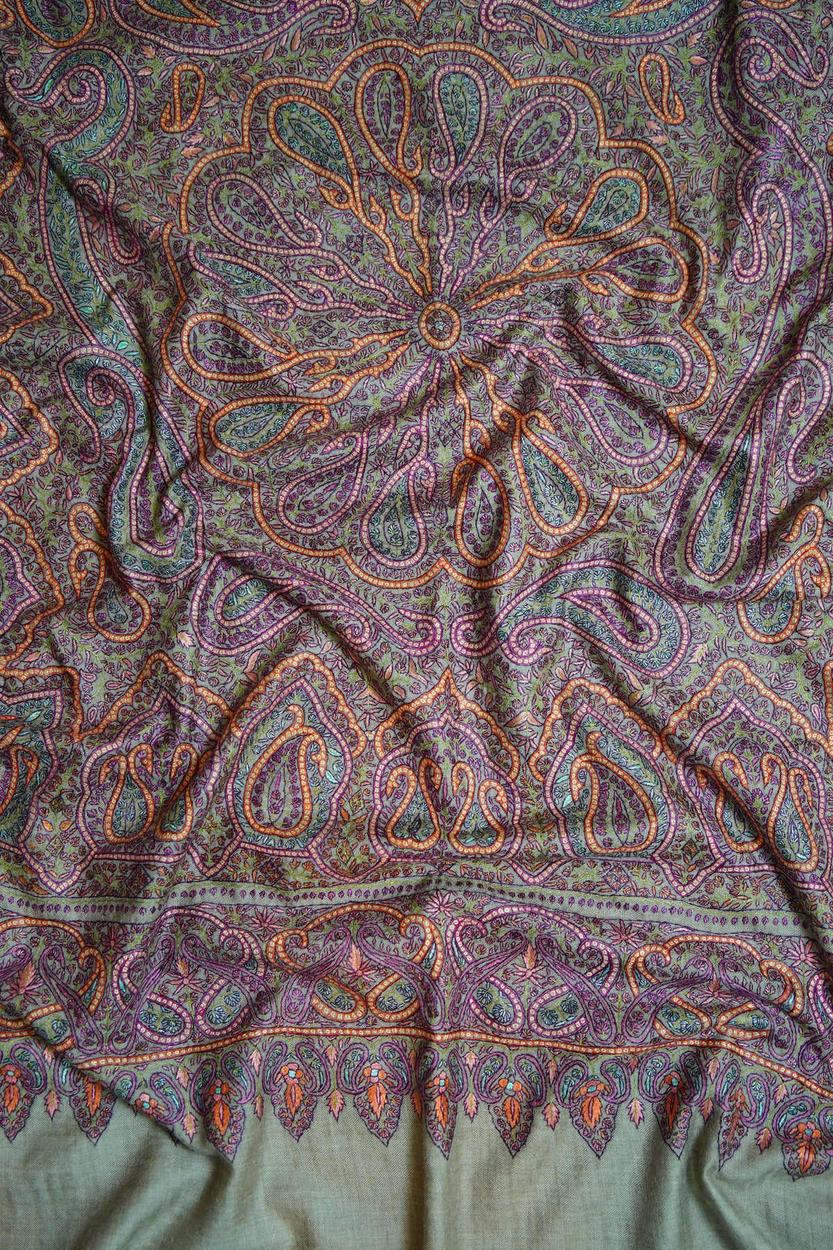 natural GI jamma embroidery pashmina shawl 0350