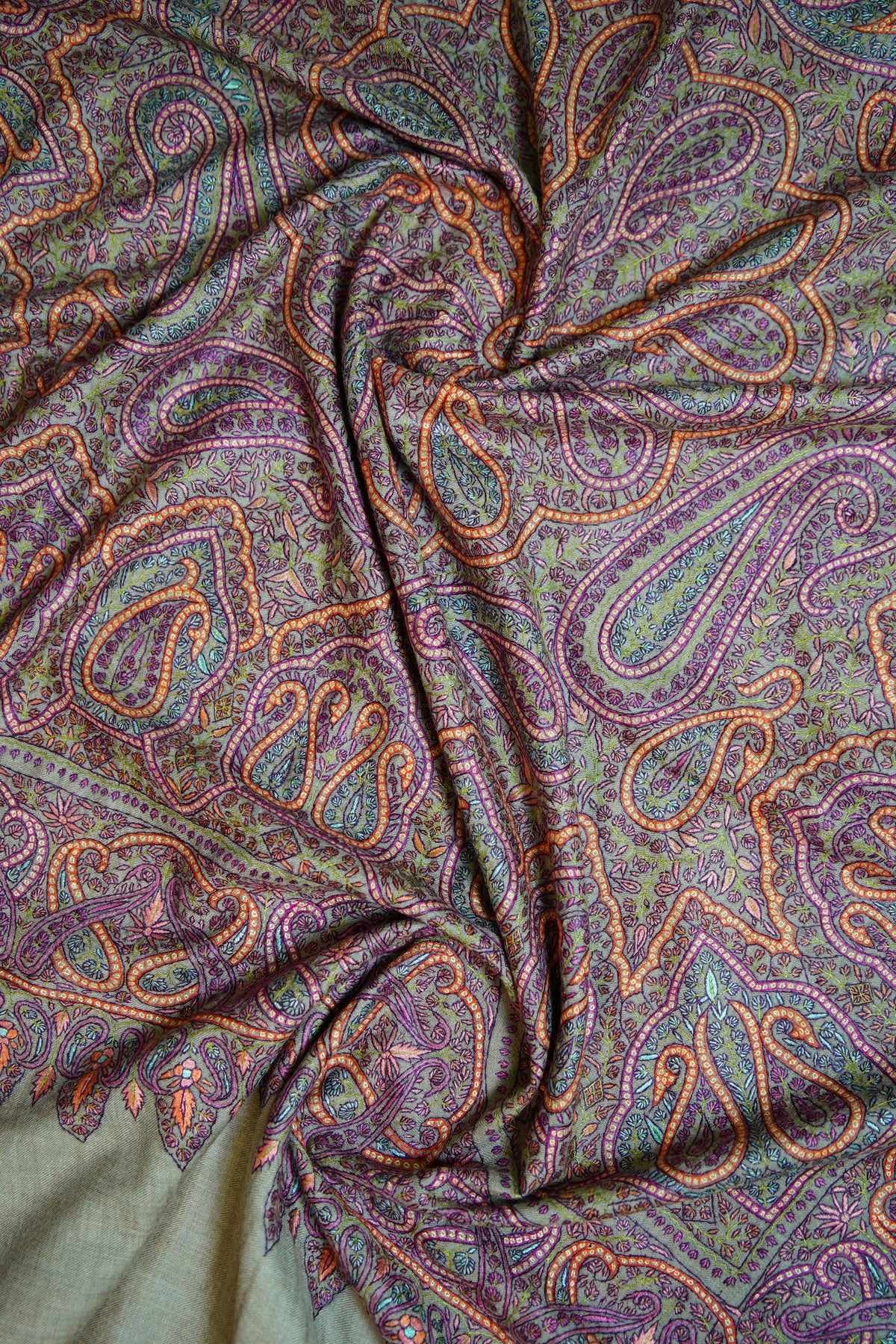 natural GI jamma embroidery pashmina shawl 0350