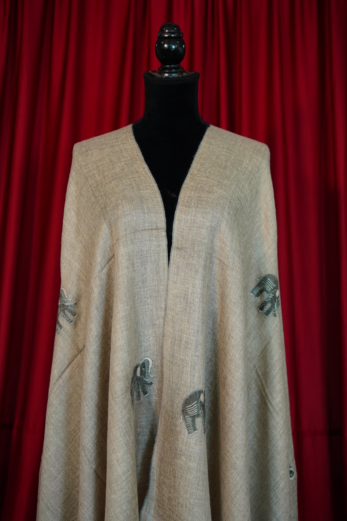 natural GI butis embroidery pashmina shawl 0354