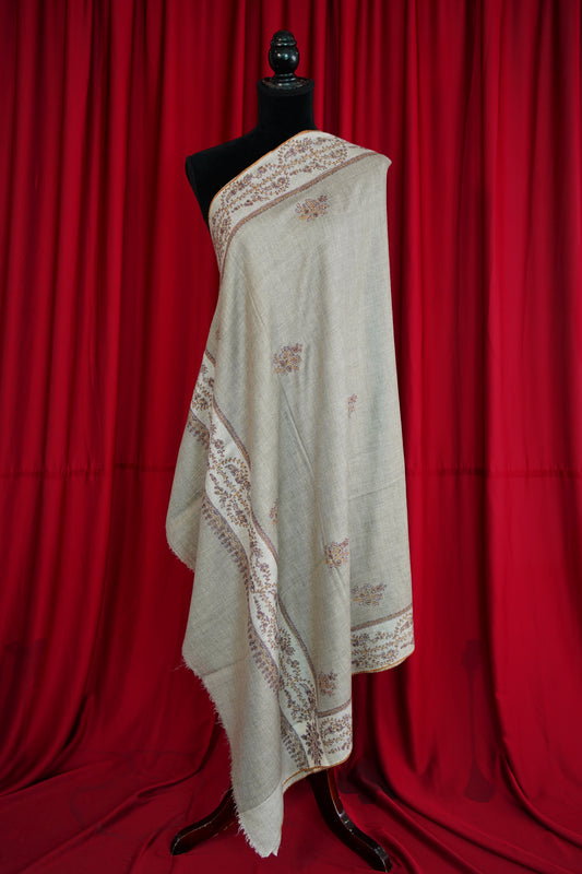 natural GI butis embroidery pashmina shawl 0362