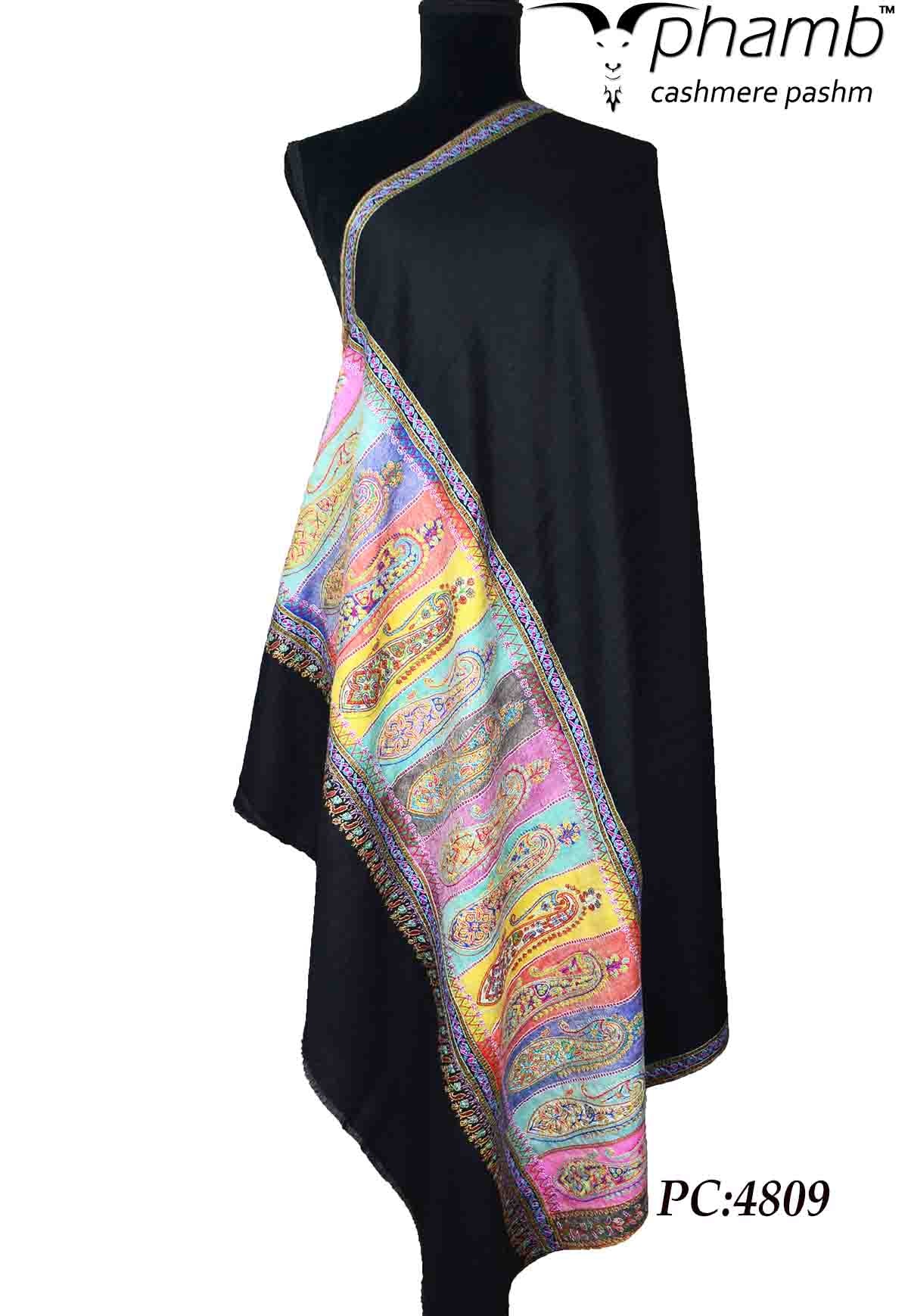 black embroidery shawl - 4809