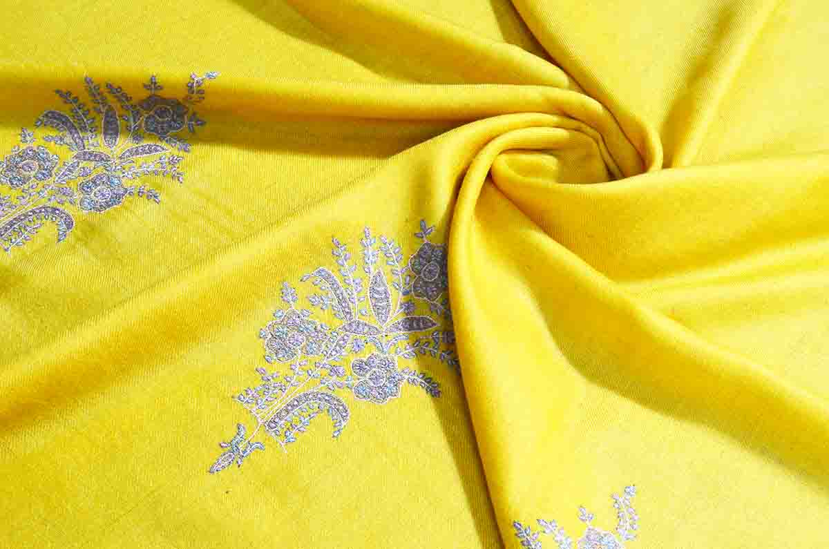yellow booti shawl - 4812