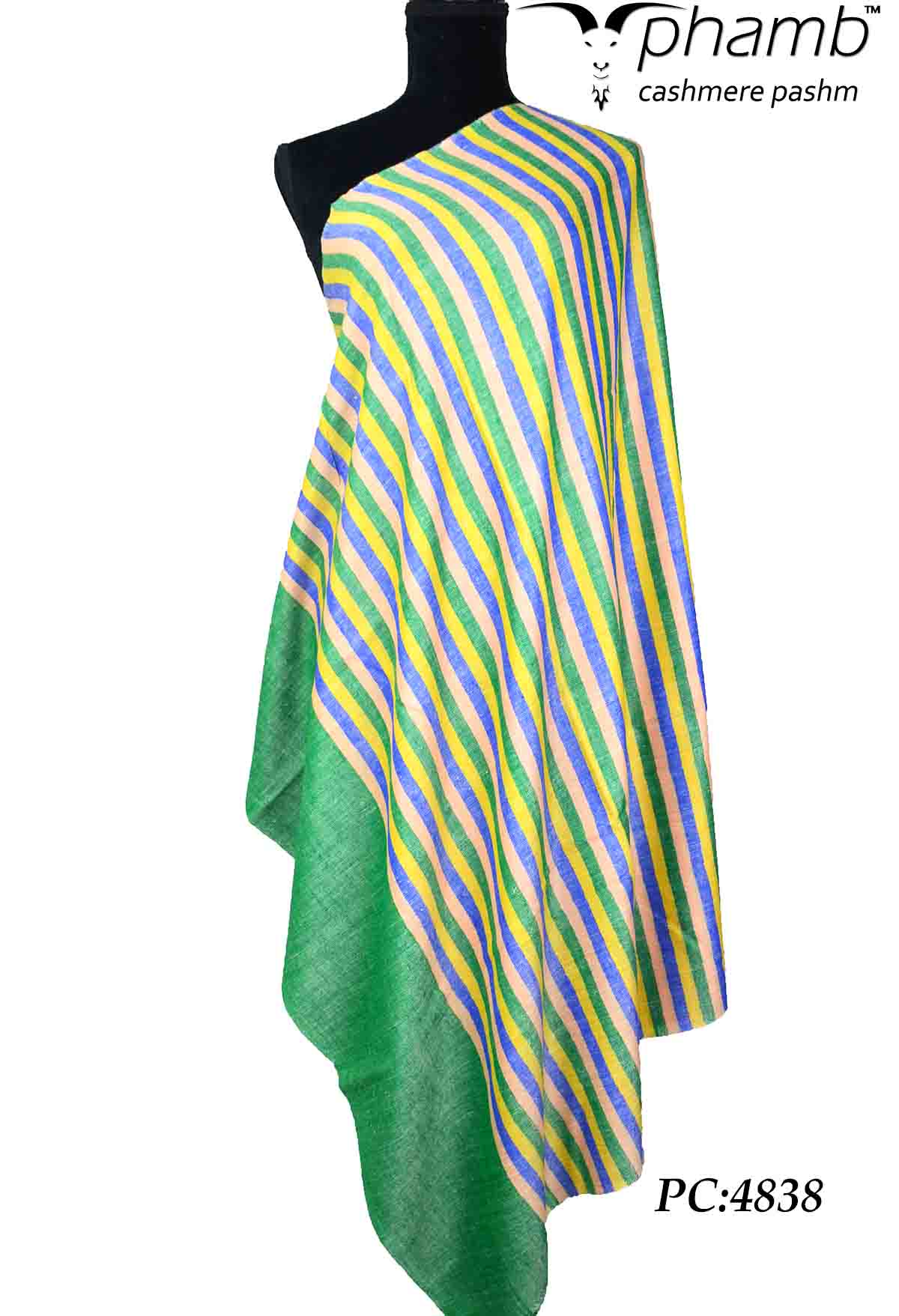 Multi-coloured stripe shawl - 4838