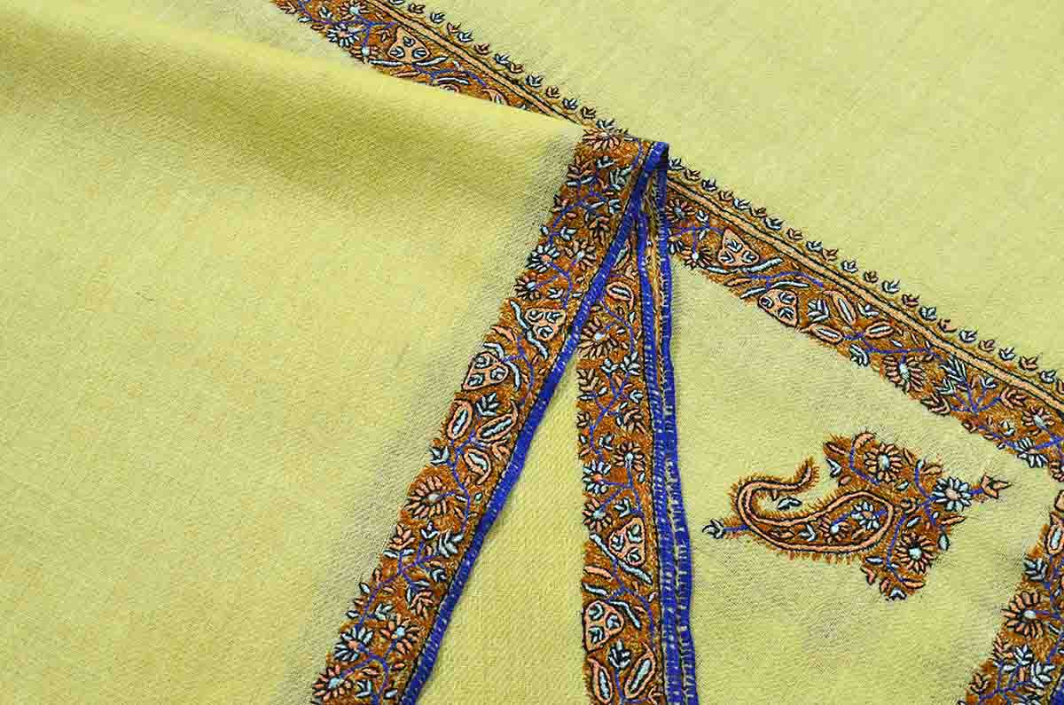 light yellow baildaar shawl - 4841