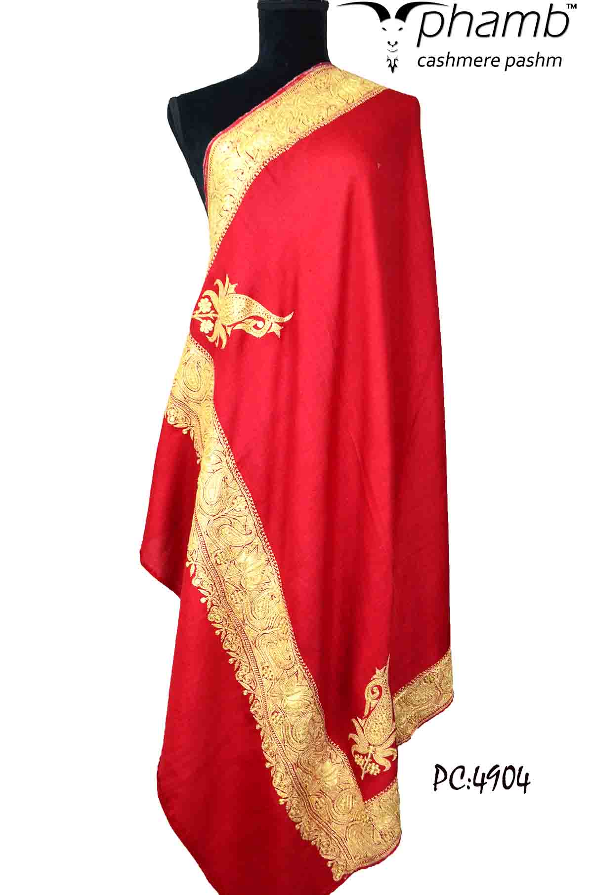 Golden tilla shawl - 4904