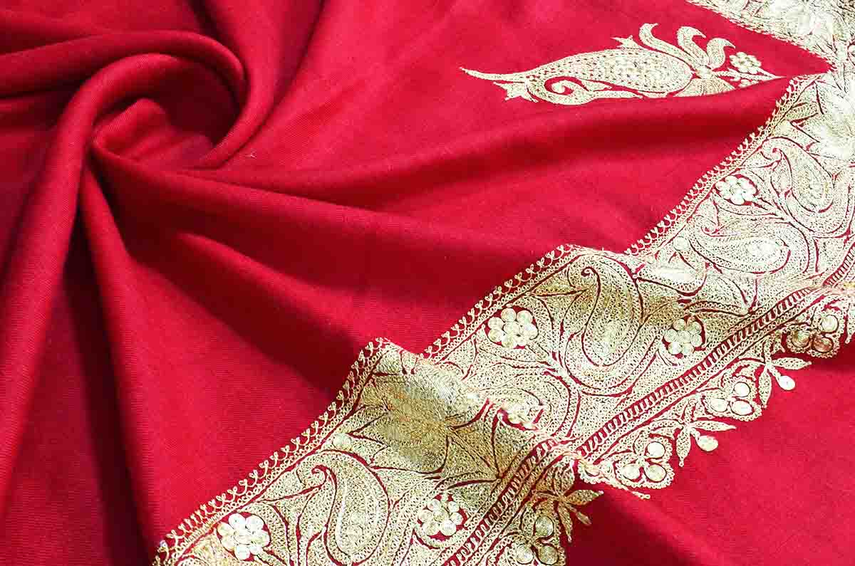 Golden tilla shawl - 4904