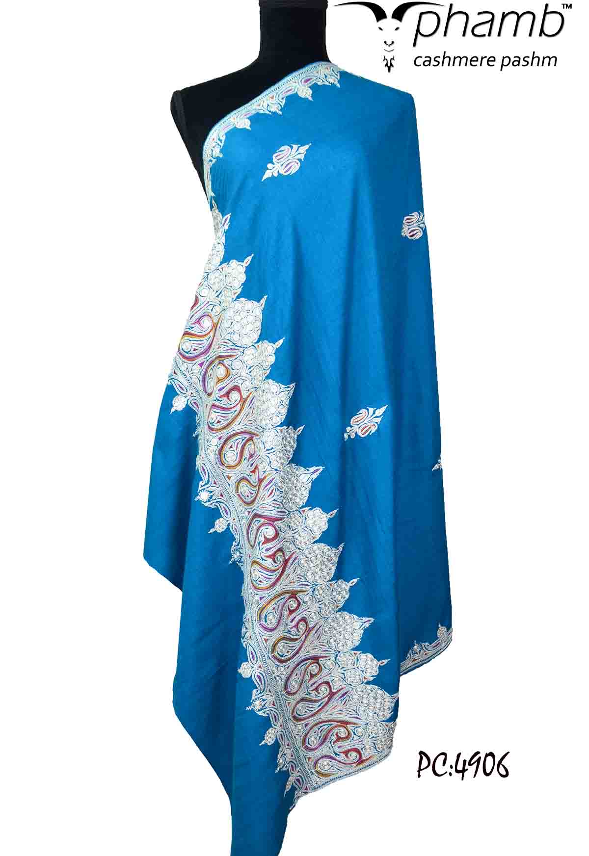 Blue tilla shawl - 4906