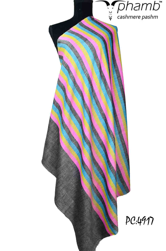 stripes shawl with black border - 4917