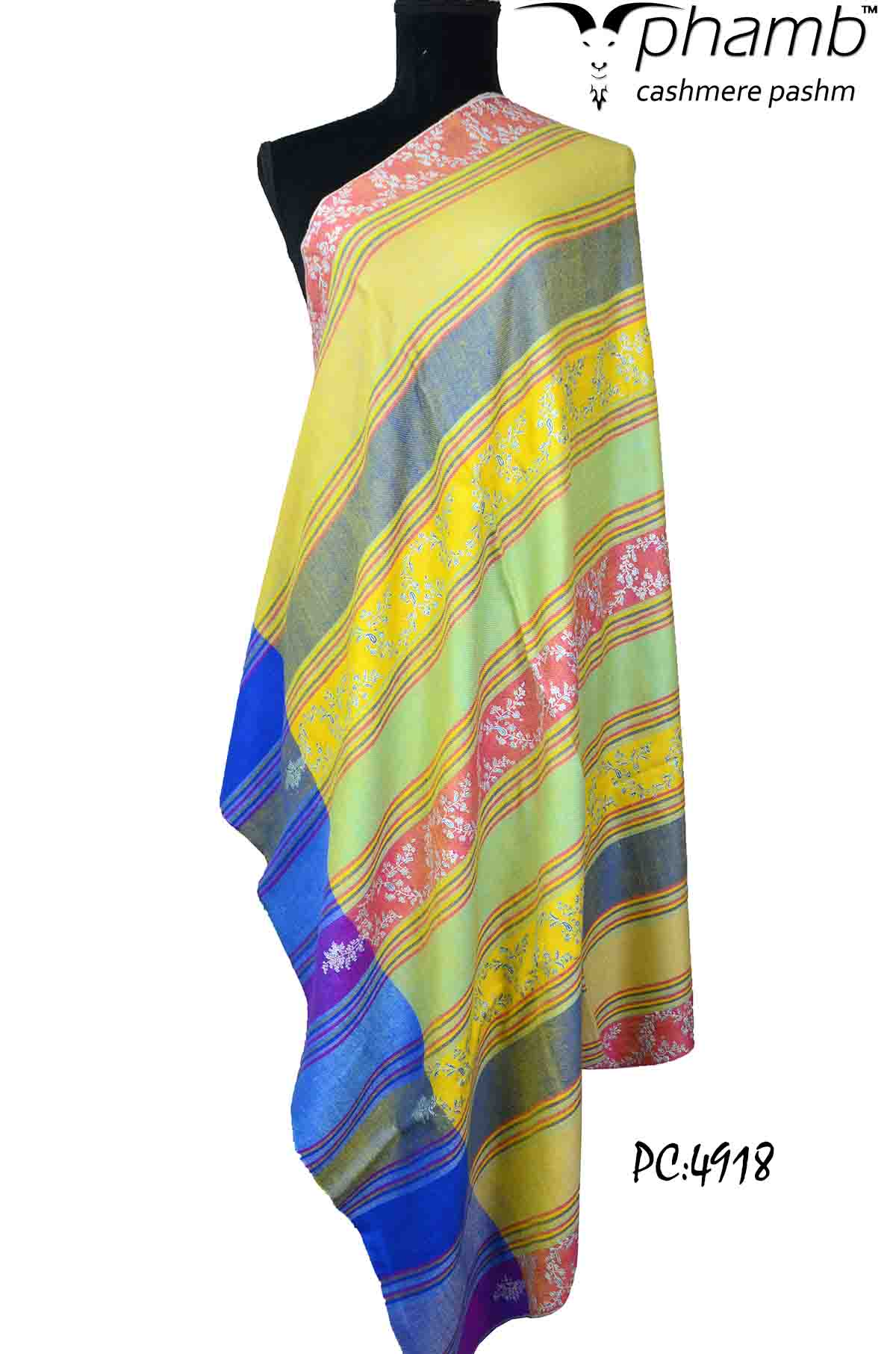 multicoloured emb. shawl - 4918