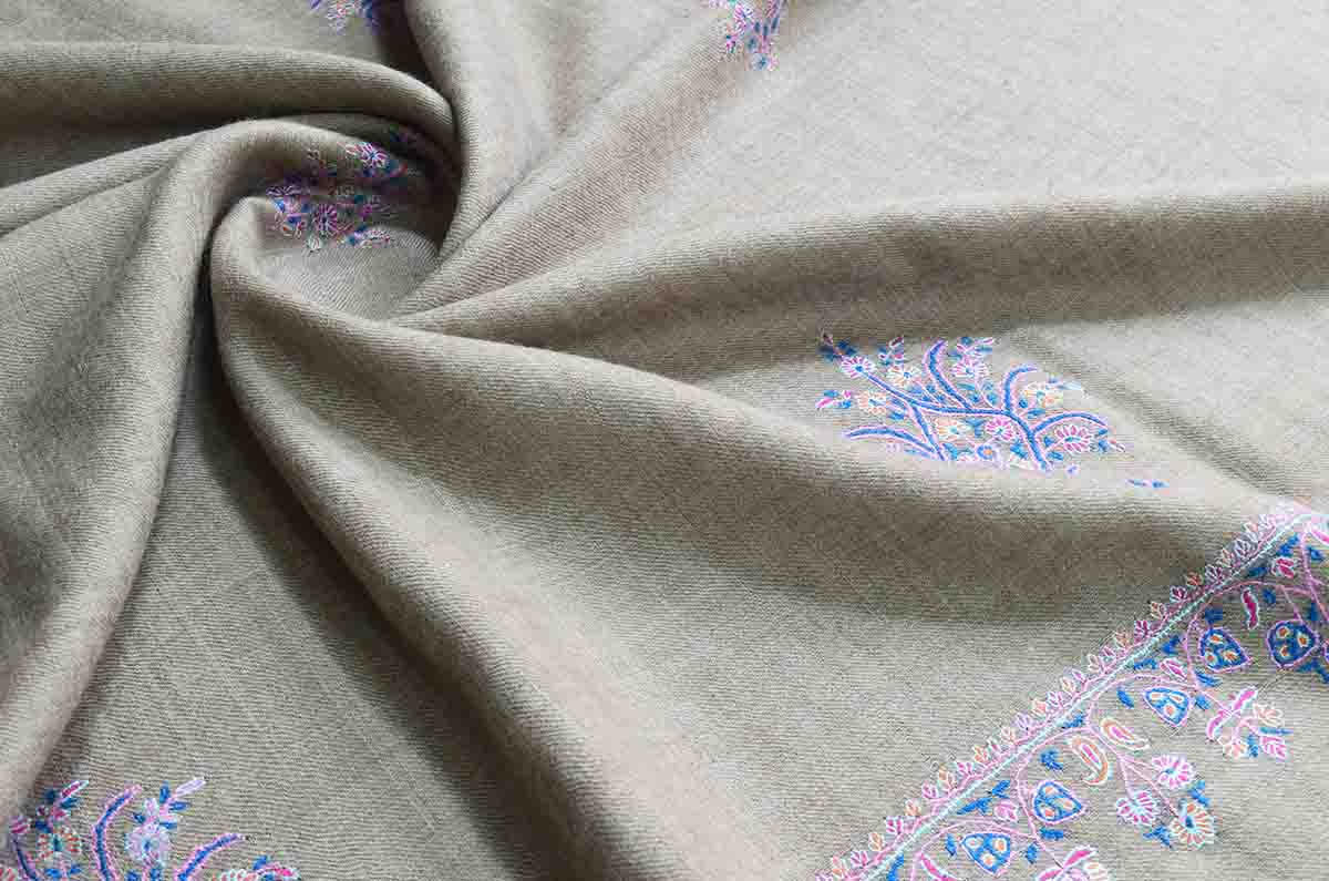 natural booti shawl - 4929