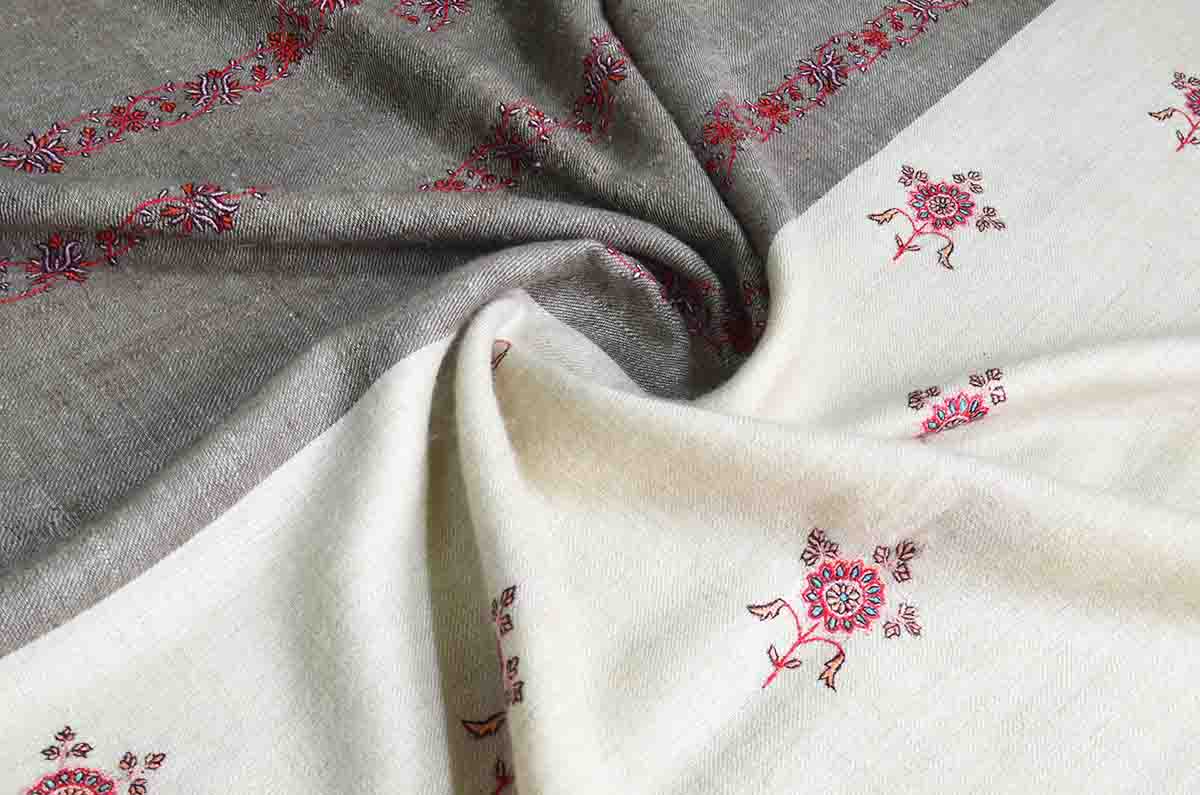 dual colour emb.  shawl - 4930