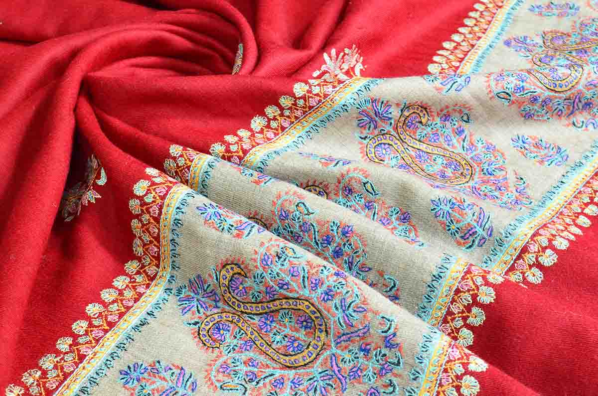 patchwork emb. shawl - 4977