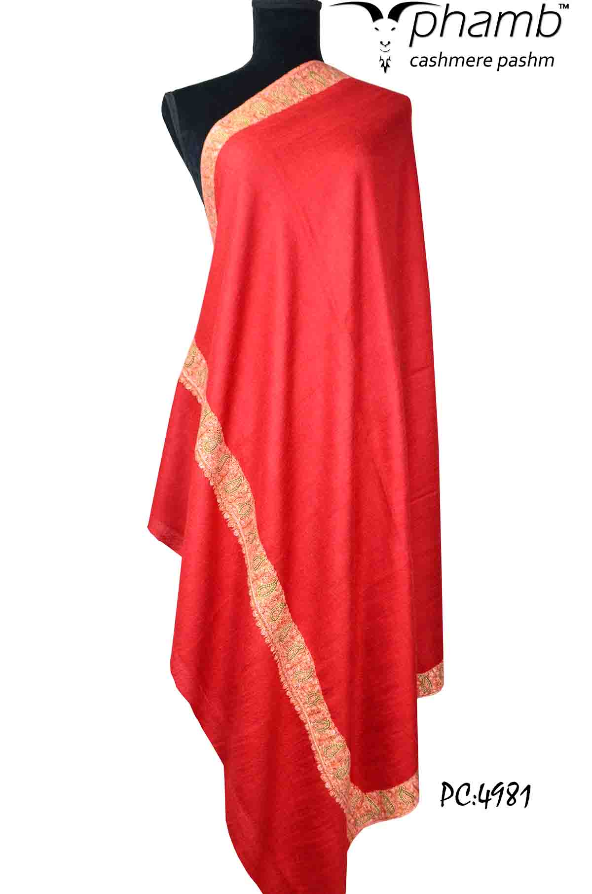 red sozni shawl - 4981