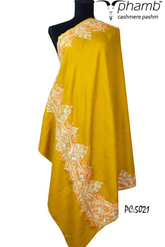 mustard tilla shawl  - 5021