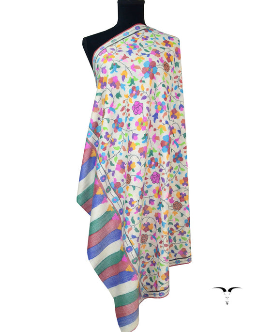 White Kani Pashmina Shawl 5082