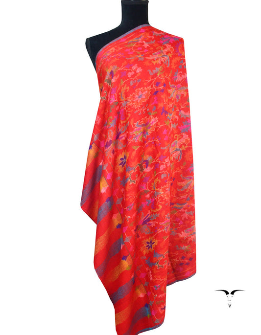 Red Kani Pashmina Shawl 5086
