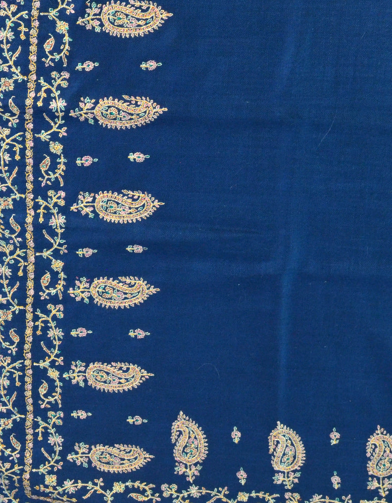 Sozni Embroidered Blue Shawl 5100