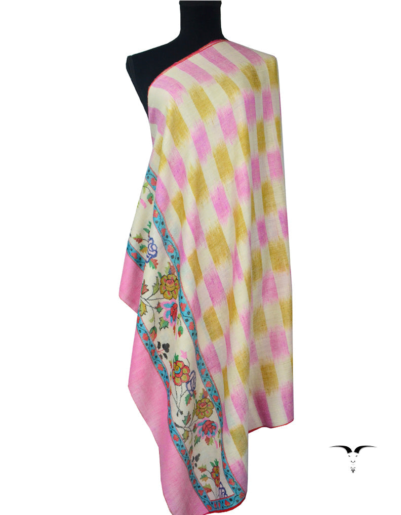 Multicoloured Check Kani Pashmina Shawl 5108
