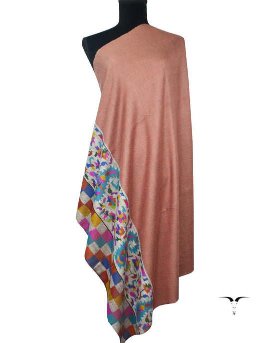 Peach & Fawn Reversible Kani Shawl 5109