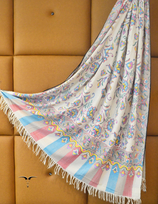 Kani Pashmina Shawl White 5201