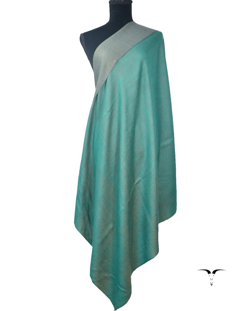 Reversible Pashmina Shawl Turquoise & Grey 5213