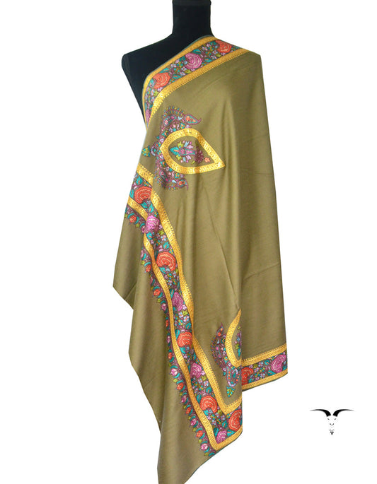 Tila & Emb.Natural shawl 5232