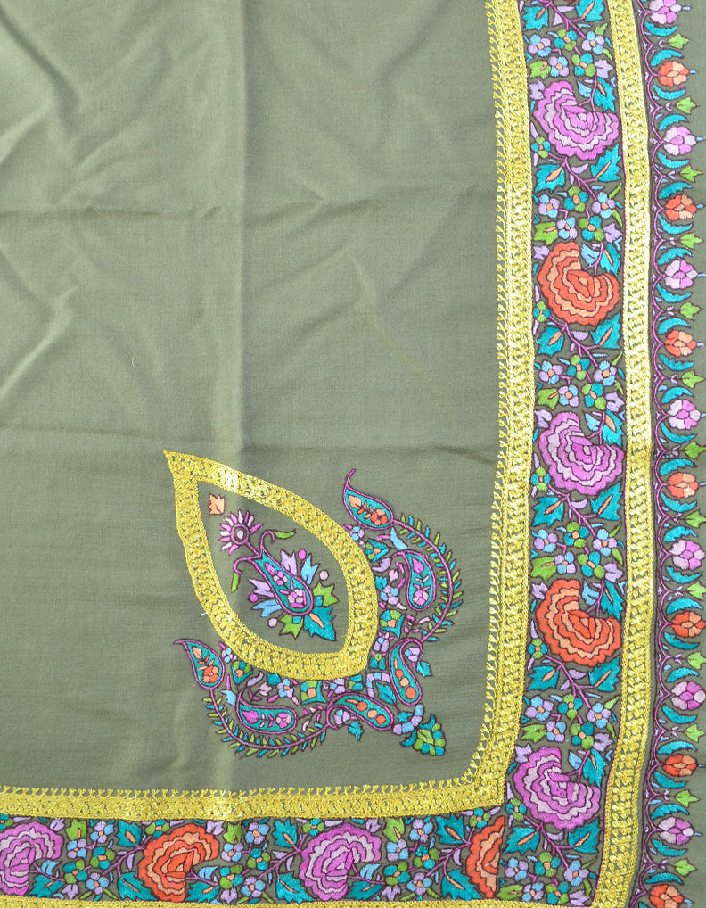 Tila & Emb.Natural shawl 5232