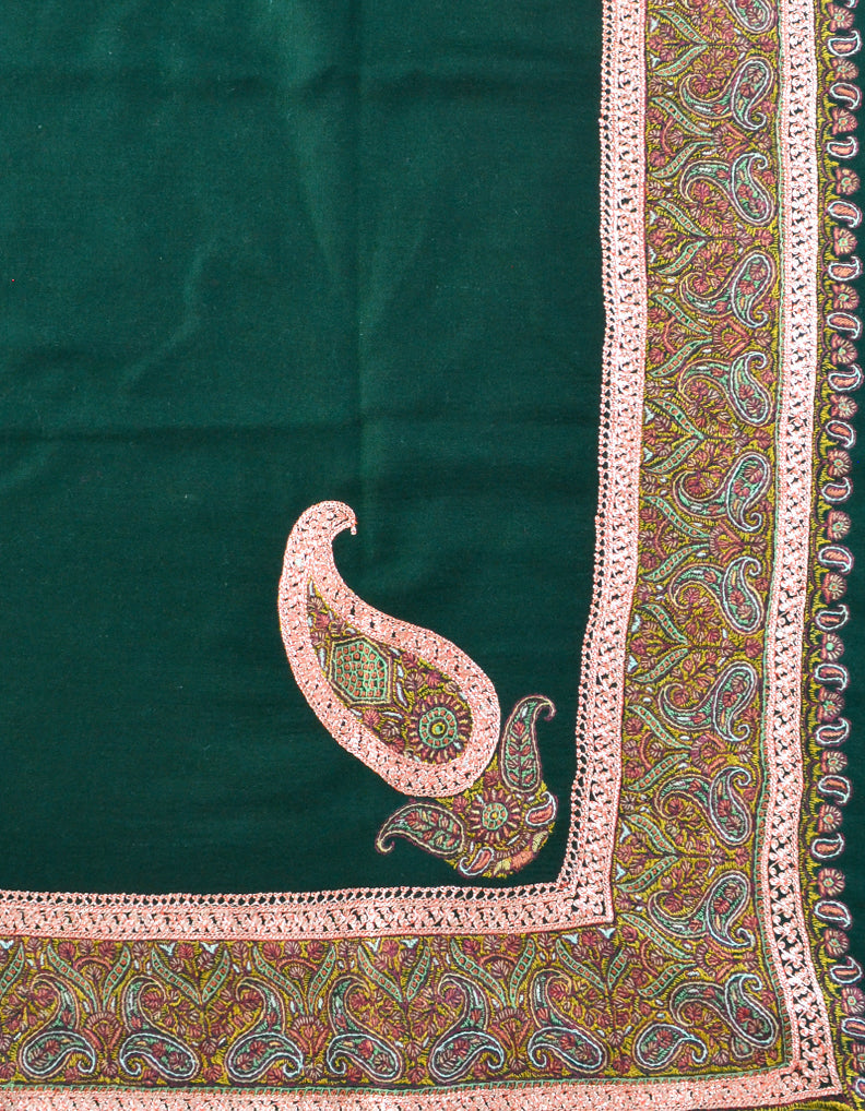 Embroidery Pashmina Shawl Green 5234