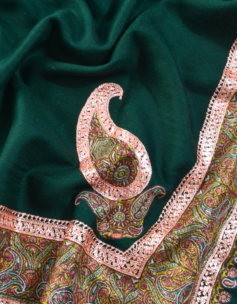 Embroidery Pashmina Shawl Green 5234