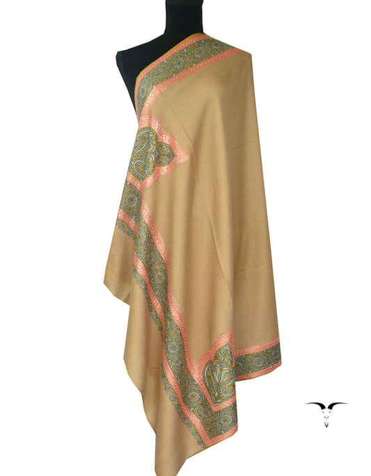 Embroidery Pashmina Shawl Golden 5236