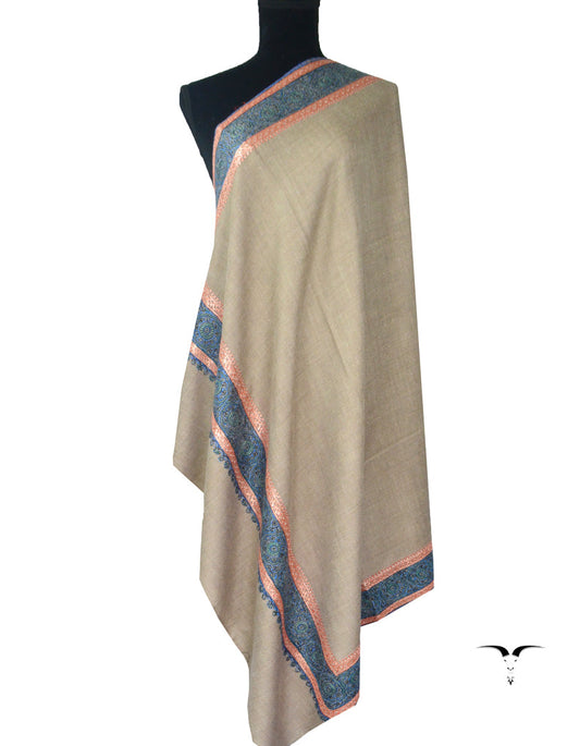 Embroidery Pashmina Shawl Natural 5242