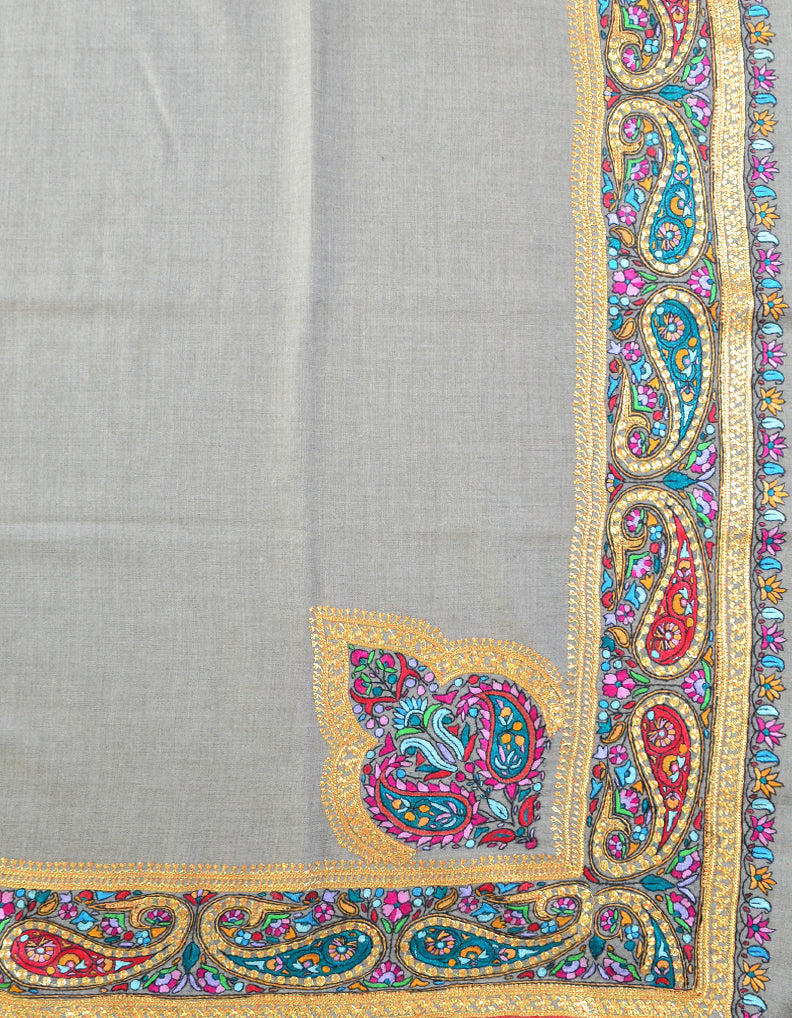Embroidery Pashmina Shawl Natural 5243