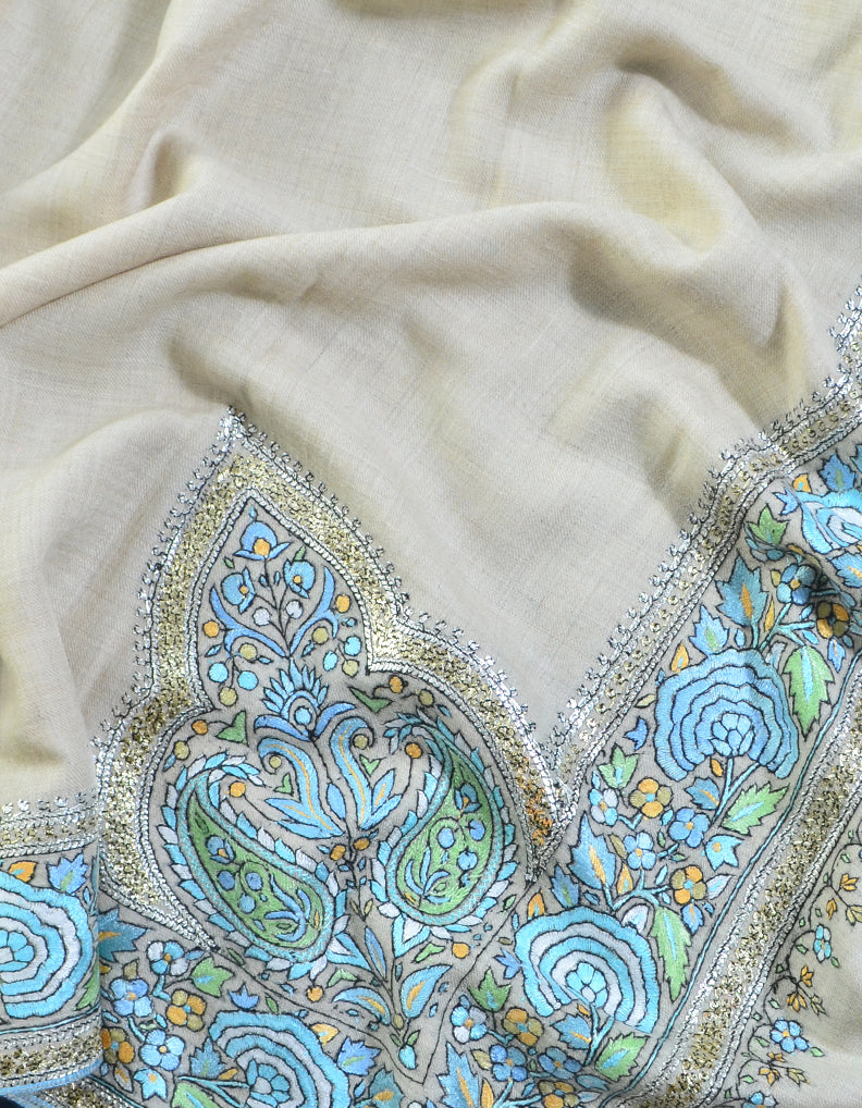 Embroidery Pashmina Shawl Natural 5244
