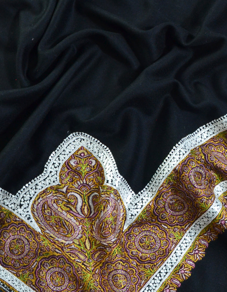 Embroidery Pashmina Shawl Black 5245