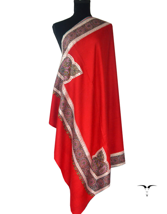 Embroidery Pashmina Shawl Red 5246