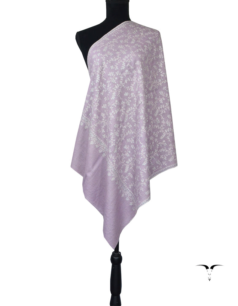 Hand Embroidered Pashmina Scarf Lilac 5267
