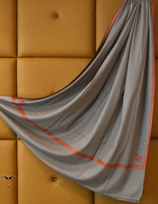 Pashmina Shawl In Natural Base With Multicoloured Sozni Work 5371